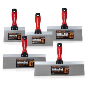 [미국배송] 파워텍 드라이월 나이프 세트 스테인리스 스틸 테이핑 5개 6인치 8인치 10인치 12인치 14인치 조인트 테이핑 마감 및 패치(72174)