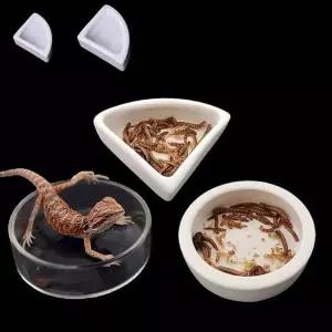 밥그릇 식기 물그릇 파충류 도자기 코너형 중형 대형