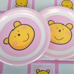 어린이행사 귀여운그림 일회용 파티접시12P 휴대용 축제