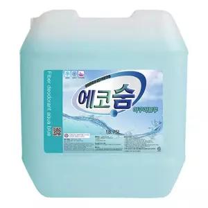 대용량 섬유탈취제 에코숨 18.75L 아쿠아블루향실내 옷장 다용도 실내용 냄새제거 탈취제 패브리즈 페브리