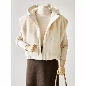 [하프클럽/커스텀에이블]퍼패딩 후드 집업조끼_T2512FU006D