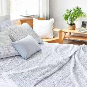 더크린 엘리스 시어서커 홑이불 SS그레이 단품세트 여름침구 호텔 단이