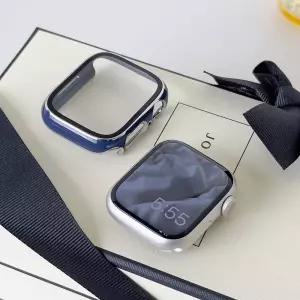 엔터콘 애플워치 투톤 유광 강화유리 케이스9 8유리 SE 9케이스 하드 풀커버 울트라2보호