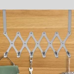 퀸하우스 자바라 6구 도어후크(실버)모자걸이 문옷 다용도 행거 걸이훅 후크 도어훅