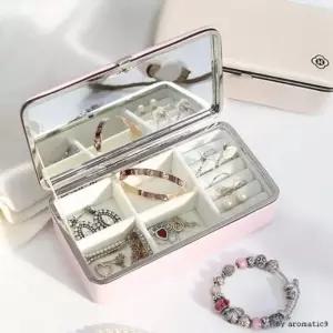 그레이스 명품 주얼리 고품격 악세사리 거울 보석함 핑크보관함 소품 반지케이스 휴대용 미니 목걸이