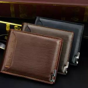 정장용 심플 디자인 남성 가죽 반지갑 중지갑 남자친구선물 남편 아빠 기념일 고급 명품 천연 소가죽 수제