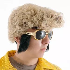 엘비스 가발 곱슬금 파티용품 장기자랑 노래방재밌는 할로윈변장 소품 엽기 의상 변신 연극 스티커사진 머