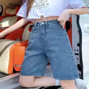 5부청바지 여자반 데님 하이웨스트 여름코디 3색 팬츠 한강 나들이 개강패션 5부 청반