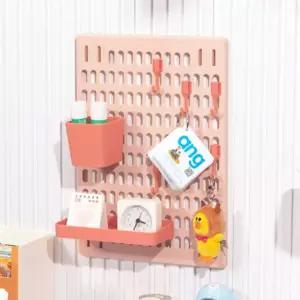 홈데코 접착식 페그보드 선반세트 P1 핑크원단수납함 벽걸이멀티 인테리어소품 편리한 공간활용 리빙박스