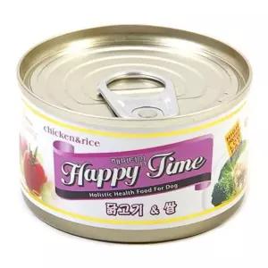 (해피타임) 강아지캔 닭고기+쌀 1박스 (100g 12개)애견후식 디저트 강아지 통조림 간식 애완 반려 펫간식