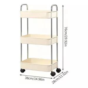 다용도 스텐 pp 트롤리이동식수납장 틈새 무볼트앵글선반 3단 창고 철제 거실