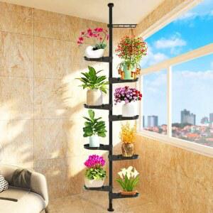 다육이화분 압축봉 고정식 행거 베란다 직경17cm) 창틀선반 선반 걸이1