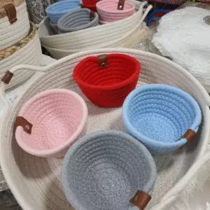 5종 바구니세트정리바스켓 원형 면바스켓 수초 장식 바구니함 장식품 과일 과일선물