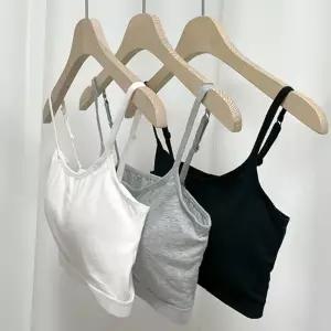 여성 면 끈브라탑 캡 스포츠 학생 브라 속옷 요가 데일리 스판 스포츠용 언더웨어 여자
