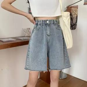 BM-013 연청 와이드 반바지여성데님팬츠 청반 여자