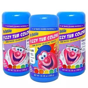 Mr. Bubble Fizzy Tub Colors 목욕 워터 컬러링 테이블, 6가지 밝은 색상, 레드, 오렌지, 옐로우, 퍼플, 블