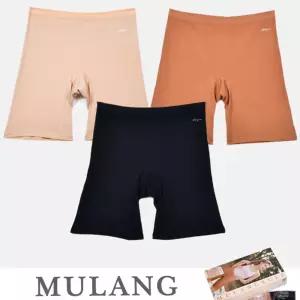 물랑루즈 부드러운 면스판 3매입 여성용 롱 드로즈사각팬티 심플 세트 여자 긴드로즈