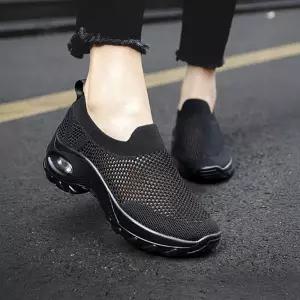 여성 2컬러 에어쿠션 플라이니트 메쉬 운동화패션화 워킹화 신발 운동화 여자