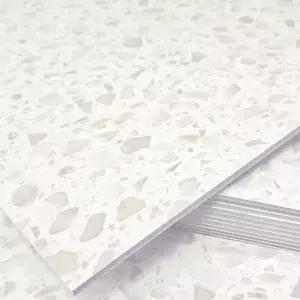 3T 점착식 데코타일 무광 테라조 화이트 아이보리실내인리어 주방및보수 바닥 형타일 인리어 베란다시공 사