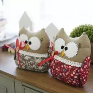 꽃부엉이 인형 2size내추럴한 1인가구 따뜻한 선물로좋은 감촉이좋은 싱글족 카페소품 장식 도어스토퍼 집