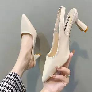 여자 스틸레토힐 라인 뽀족 앞코 세련된 슬링백 구두면접용 메리제인펌프스 가보시 편한 웨딩슈즈 하이 스