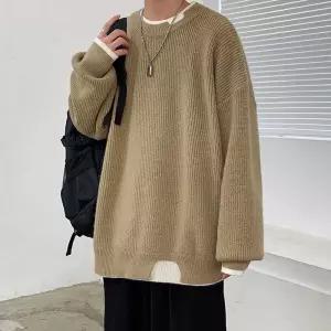 니트 긴팔 레이어드 배색 오버핏 박시 루즈 도톰 여성브이넥 후드 후드티 어깨임 꽈베기 단가라 터틀 빈지