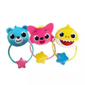 핑크퐁 아기상어 봉제 헤어끈 3P키즈머리 캐릭터 헤어 어린이