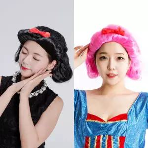 빨강공주가발 백설 단머리 파티가 할로윈변장 소품 변장가 엽기가 의상 변신용품 연극 스티커사진가