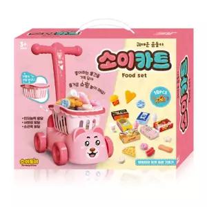 역할놀이 소꿉장난감 핑크색 캐릭터 마트 쇼핑카트 아이선물 유아교구 상상력발달
