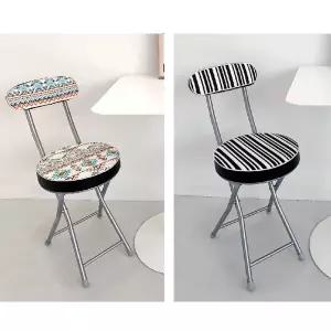 CYK 쿠션 등받이 의자 접이식 간이 원형 보조 다용도