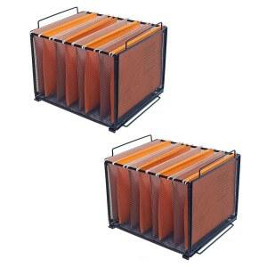 YOYOSEDA 2팩 금속 걸이식 파일 정리함 및 쌓을 수 있는 상자 - 정리 시스템 최적화