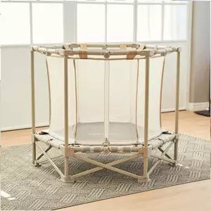 아이들 실내놀이터 베이지 원터치 접이식 트램폴린 운동효과 집콕템 방방 키카템