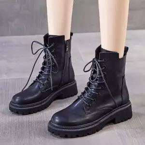 여성 2컬러 기본안감 털안감 옆지퍼 플랫워커겨울 사계절 따뜻한 발편한 가벼운 여자 안감