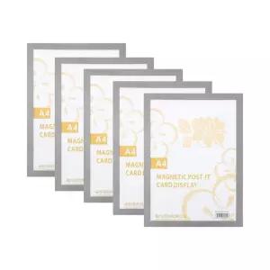 A4 자석프레임 알림판 (5p 실버) DK28광고게시 안내 홍보물 표지 부동산시세 안내문꽂이 문구용품