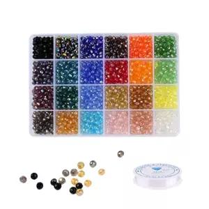 비즈아트 24칸 크리스탈 1200p+우레탄줄1 DIY세트 공예재료 팔찌만들기 론델 우레탄 네일 만들기