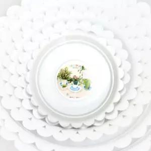 꽃화분받침대 공기정화식물 플라스틱 화이트 원형 받이 받침대 토분