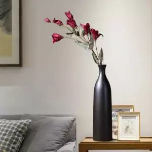 플로란스 도자기 꽃병(26cm) (블랙)원예용품 디자인 예쁜 홈인테리어 소품 화병