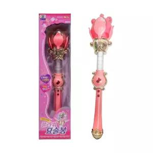 플라워 요술봉 꽃잎이 움직이며 멜로디와 불빛이 반짝 공주 코스튬 역할놀이 단체선물 판촉물 라이트