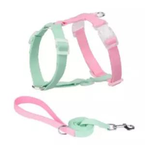 반려견 강아지 애견 배색 H형 하네스 리드줄 목줄 세트고양이 하옷 H하 슬개골 리드 앞섬방지 가슴 애하 안