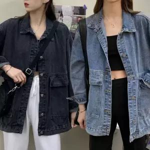 여성 데님 가을 간절기 루즈핏 청 자켓남방 셔츠 패션 진자켓