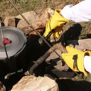 a163 레트로 소가죽 장갑 캠핑 바베큐 화로 로대 요리