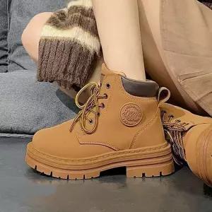 여성 데일리 빈티지 워리어 어반 스트릿 워커 가을 여자캐주얼화 슈즈 미들 아웃도어신발 패션 통굽