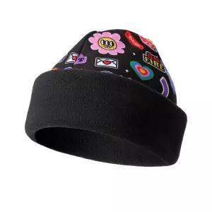 (MFBN-ART STCIKER) 아트 스티커 리버시블 플스 비니 웜캡보드 스키 등산 산악 겨울 운동 레저 스포츠