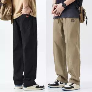 남자 간절기 밴딩 와팬 와이드 워크웨어 바지 슬랙스밴슬랙스 남성츠 남성밴 밴츠 아이스