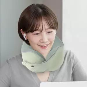 메모리폼 목베개 그린여행 받침 쿠션 보조 휴대용 용쿠션 여행용