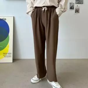 와이드 팬츠 밴딩 가을 남성 통바지 무지 데일리배기면 밴슬랙스 여름 일자 시원한 배기면