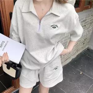 내츄럴 하프집업티+바지세트여름트레이닝복 쿨운동 운동 커플운동 공용운동 트레이닝