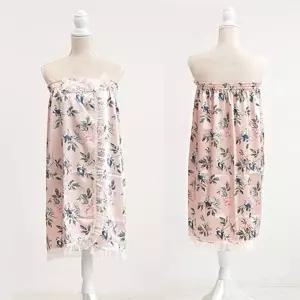 핑크플라워 골프샤워가운 라운딩 로브 여름 랩가운 목욕 가운 용가운