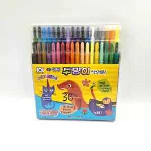 돌려쓰는 36색 투명이 연필 돌이산타양말 루프 선물용 크리스마스 세트 패키지지 겨울