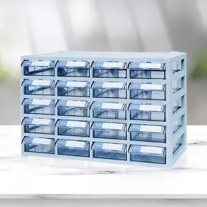 소형 수납함 4x5 플라스틱 투명 조립식장 서랍장책상정리함 소품 문구 소품함 데스크 사무용함